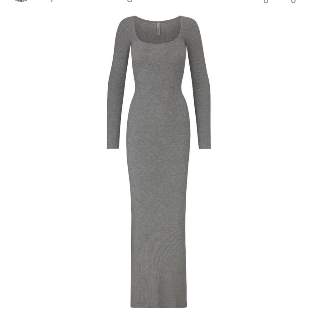 SKIMS LONG SLEEVE MAXI DRESS SOFT LOUNGE